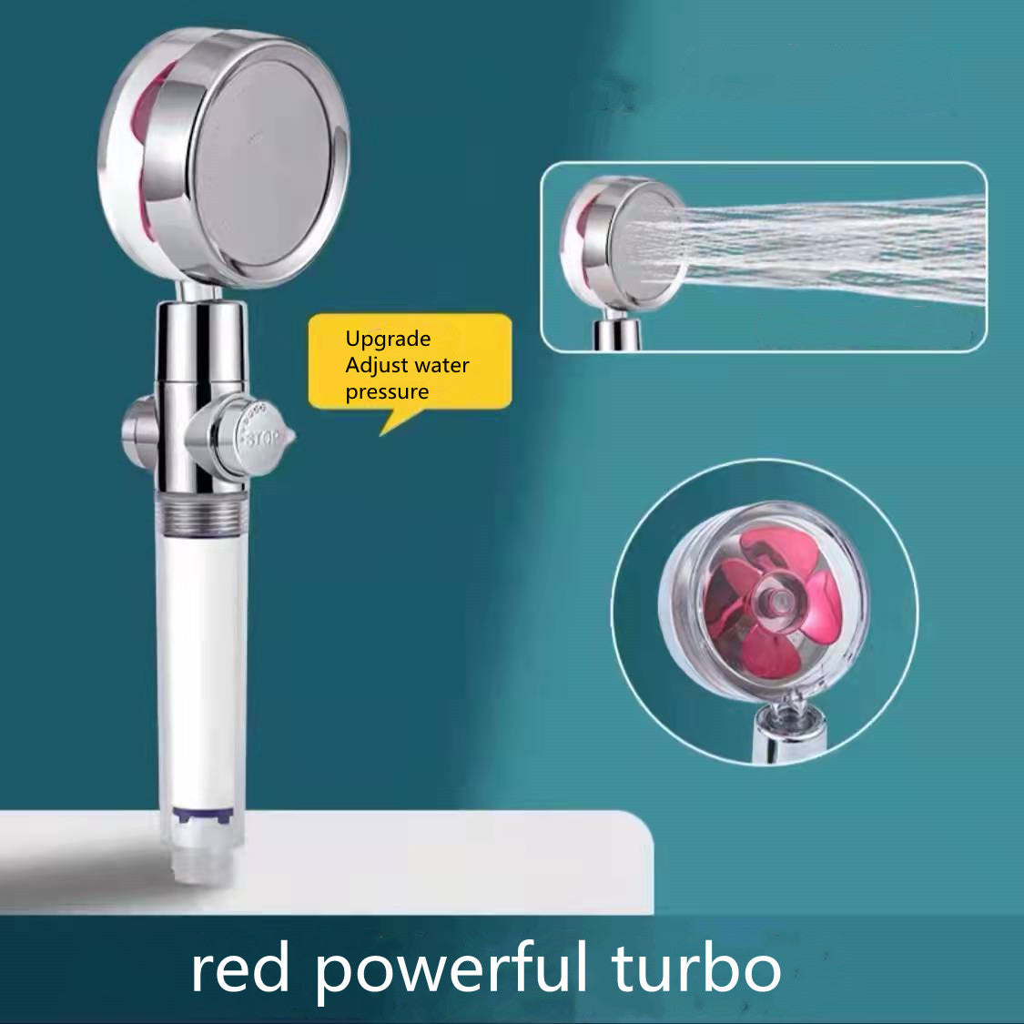 Shower Head Water flow 360 Degrees Rotating With Small Fan ABS Rain High Pressure Spray Nozzle Bathroom Accessories - Hiccupzz