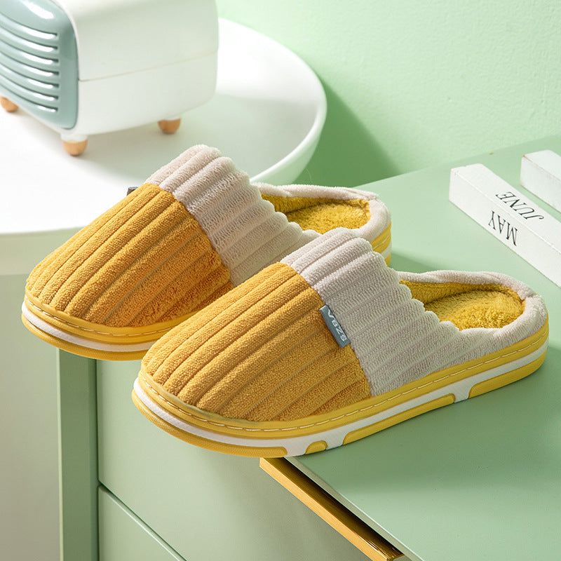 Unisex Winter Slippers Corduroy Shoes Couples Bedroom Slippers Women Men - Hiccupzz