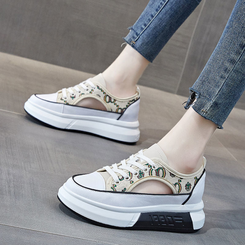 Women's Casual Canvas Shoes With Thick Soles - Hiccupzz