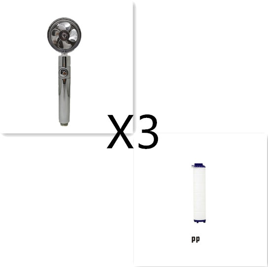 Shower Head Water flow 360 Degrees Rotating With Small Fan ABS Rain High Pressure Spray Nozzle Bathroom Accessories - Hiccupzz