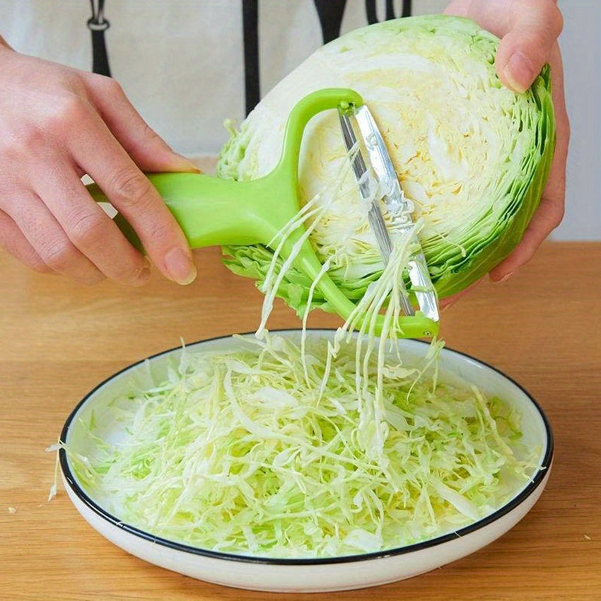 Multi-Functional Vegetable Slicer, Shredder & Peeler - Metal & Plastic Salad Cutter for Cabbage, Lettuce, Carrots - Hiccupzz