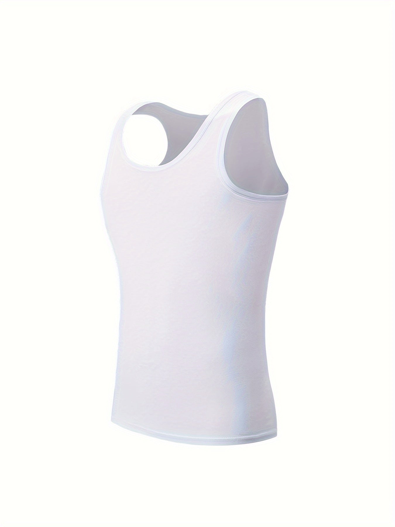 5-Pack Men's White Tank Tops - Comfortable Cotton Sleeveless T-Shirts for Fitness & Casual Wear - Hiccupzz