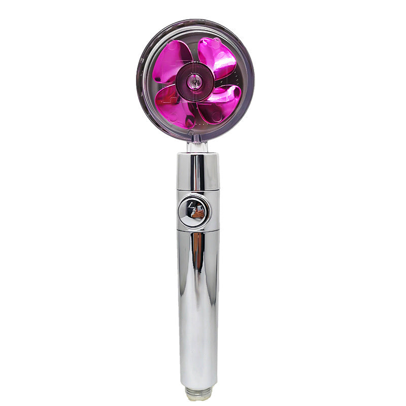 Shower Head Water flow 360 Degrees Rotating With Small Fan ABS Rain High Pressure Spray Nozzle Bathroom Accessories - Hiccupzz