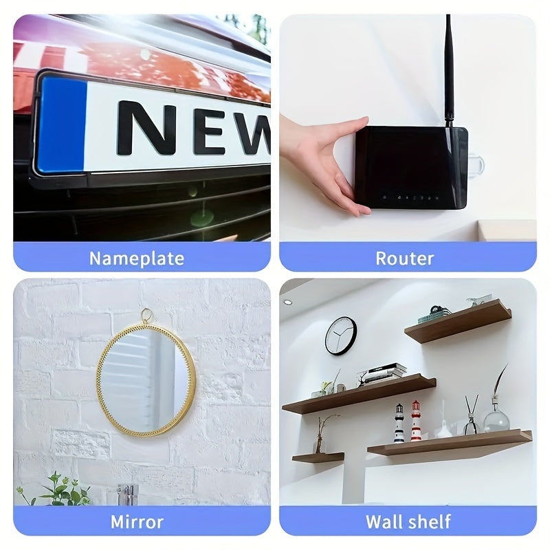 80 Pcs Strong Double-Sided Adhesive Tape Set - Black EVA Foam, Various Shapes, Quick Installation for Walls, Floors, Doors, Wood & Glass