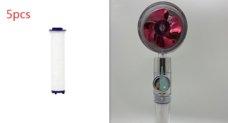 Shower Head Water flow 360 Degrees Rotating With Small Fan ABS Rain High Pressure Spray Nozzle Bathroom Accessories - Hiccupzz