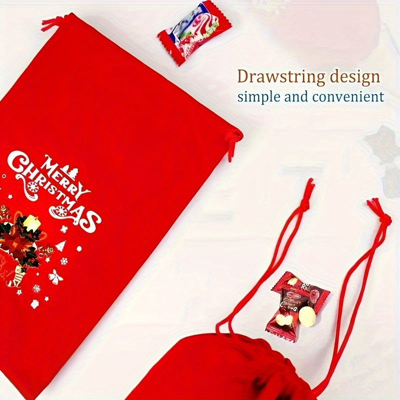 Festive Red Velvet Goody Bags – Ideal for Christmas Party Favors or Jewelry Pouches - Hiccupzz