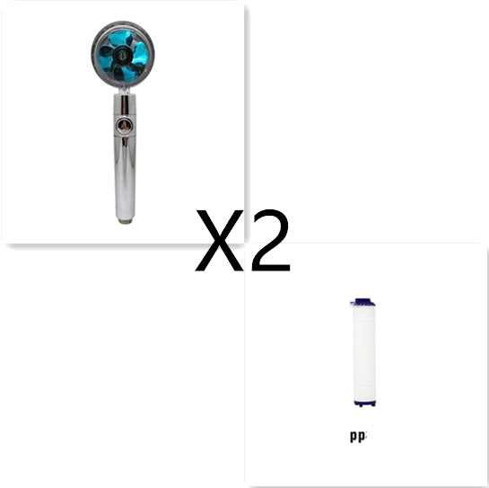 Shower Head Water flow 360 Degrees Rotating With Small Fan ABS Rain High Pressure Spray Nozzle Bathroom Accessories - Hiccupzz