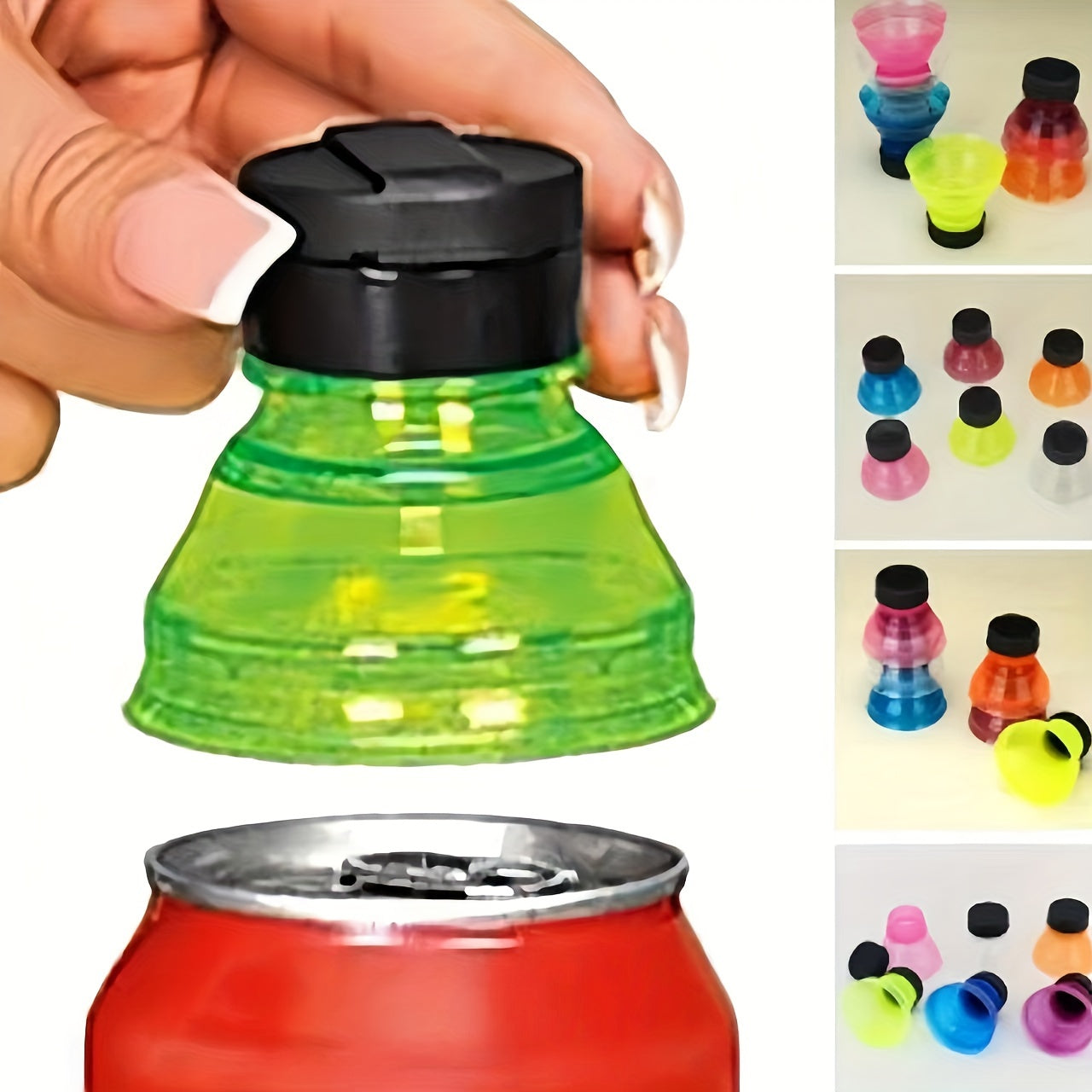 6 Pcs Reusable Can Covers - Perfect for Soda, Beer, Energy Drinks & More - Ideal for Picnics, Beach Parties & Gatherings, Pop Can Bottle Tops, Juice Seltzer