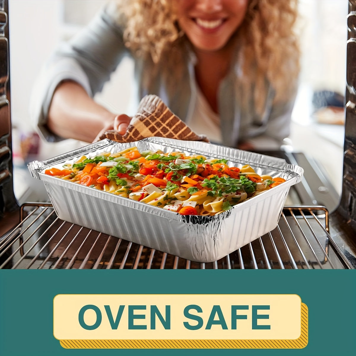 50-Pack Disposable Aluminum Pans with Lids – 8.2"x5.6", Oven & Freezer Safe - Hiccupzz