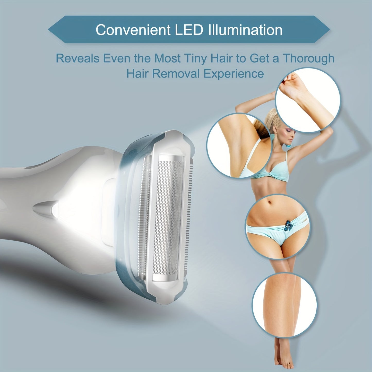 digital light electric shaver for women - Hiccupzz
