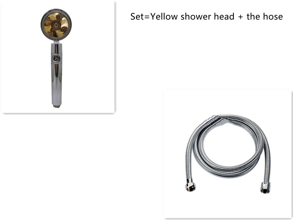 Shower Head Water flow 360 Degrees Rotating With Small Fan ABS Rain High Pressure Spray Nozzle Bathroom Accessories - Hiccupzz