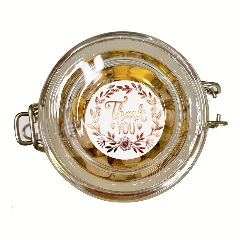 Thank You Label Roll (1.5in, 20pcs): Gift Bag and Box Sealing Stickers for Business Packaging and Party Favors - Hiccupzz