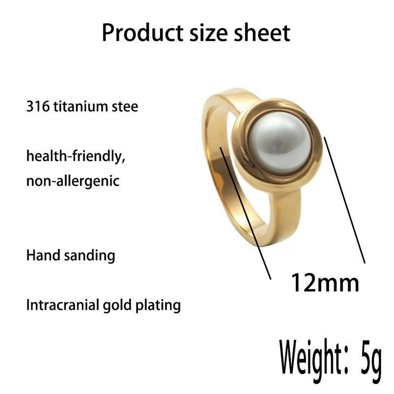 Fashion Titanium Steel Natural Stone Female Ring - Hiccupzz