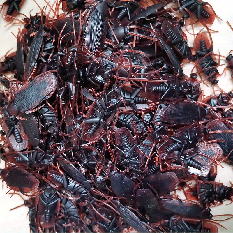 Realistic Brown Cockroach Prank Set (5 Pcs): Perfect for Parties, Holidays, and Halloween (2.56 x 0.79 inches) - Hiccupzz