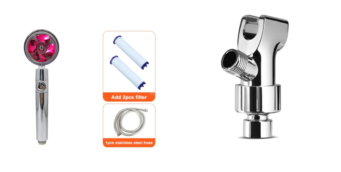Shower Head Water flow 360 Degrees Rotating With Small Fan ABS Rain High Pressure Spray Nozzle Bathroom Accessories - Hiccupzz