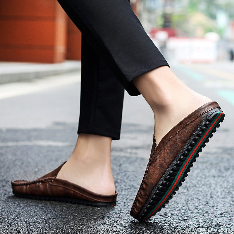 Men Leather Mules Casual Shoes Slipper Fashion - Hiccupzz