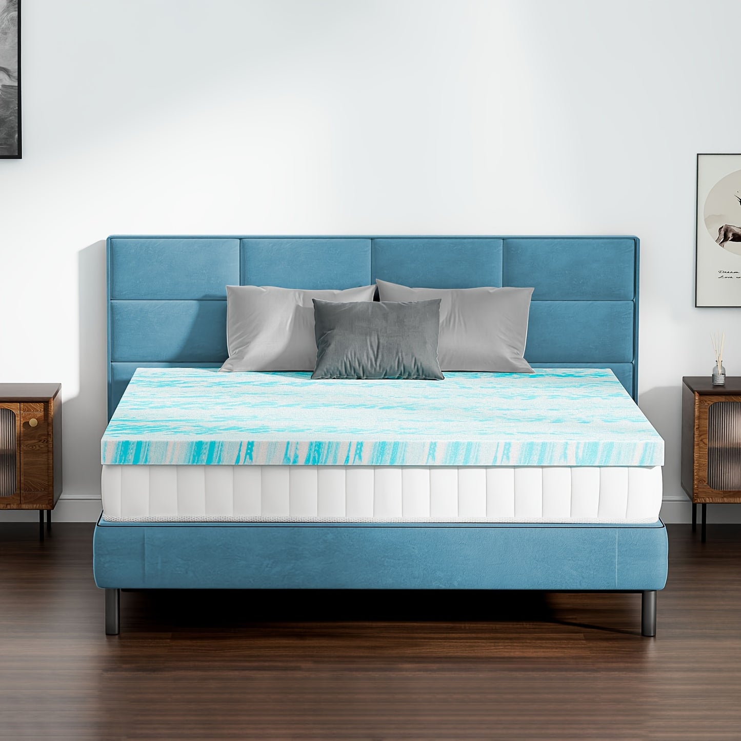 2 Inch Mattress Topper Comfort Bed Topper Cooling Mattress Pad Gel Premium Memory Foam Mattress, CertiPUR-US Certified