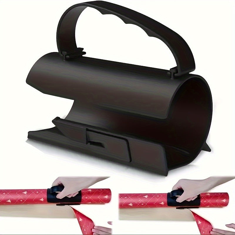 Festive Gift Wrapping Paper Roll Cutter with Handle - Easy Sliding Clamp Tool for Adults - Hiccupzz
