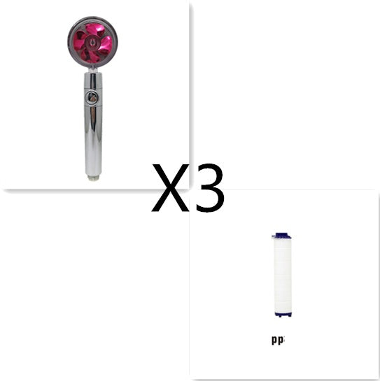 Shower Head Water flow 360 Degrees Rotating With Small Fan ABS Rain High Pressure Spray Nozzle Bathroom Accessories - Hiccupzz