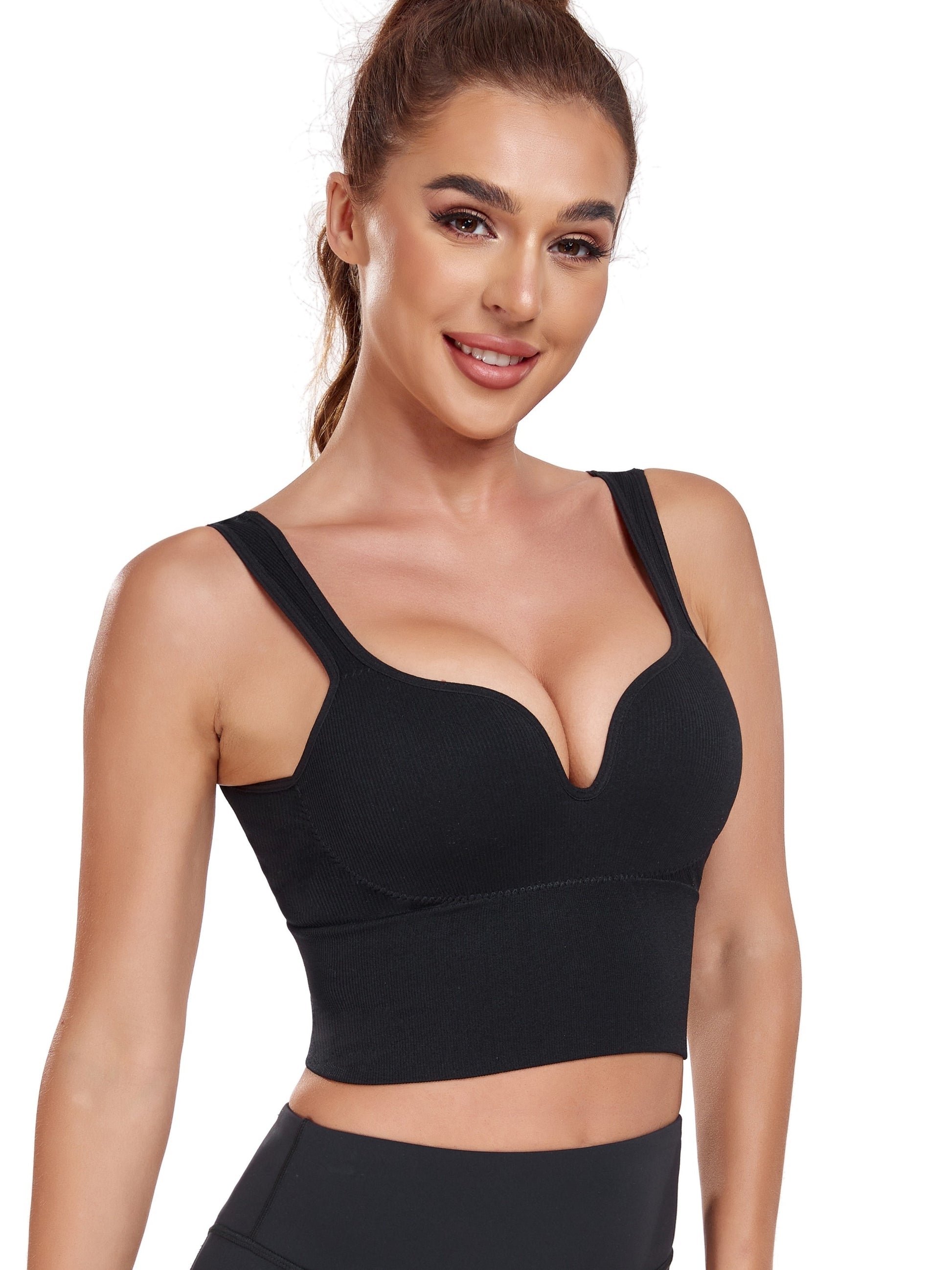 Women's Seamless U-Back Sports Bra, Non-Wired Anti-Sagging Gathered Fixed Pads, Yoga Running Fitness Sports Bra, Shockproof Athletic Wear - Hiccupzz