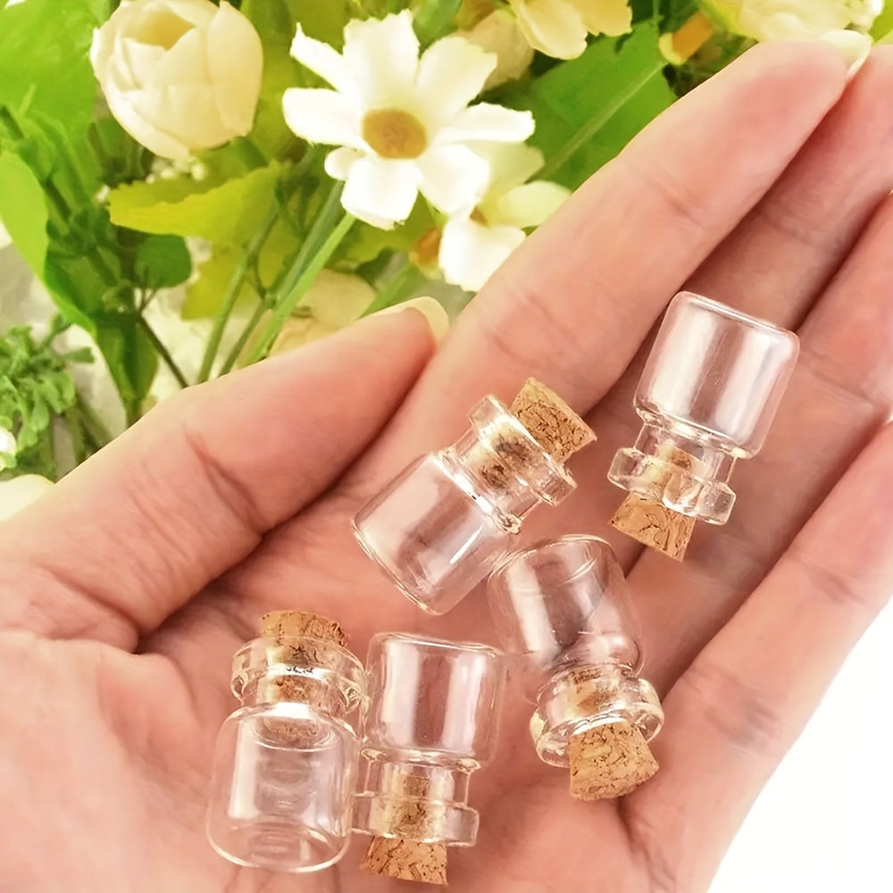 Mini Glass Bottles with Cork Stoppers: Ideal for DIY, Arts & Crafts, and Party Favors (0.51 x 0.71 inches) - Hiccupzz