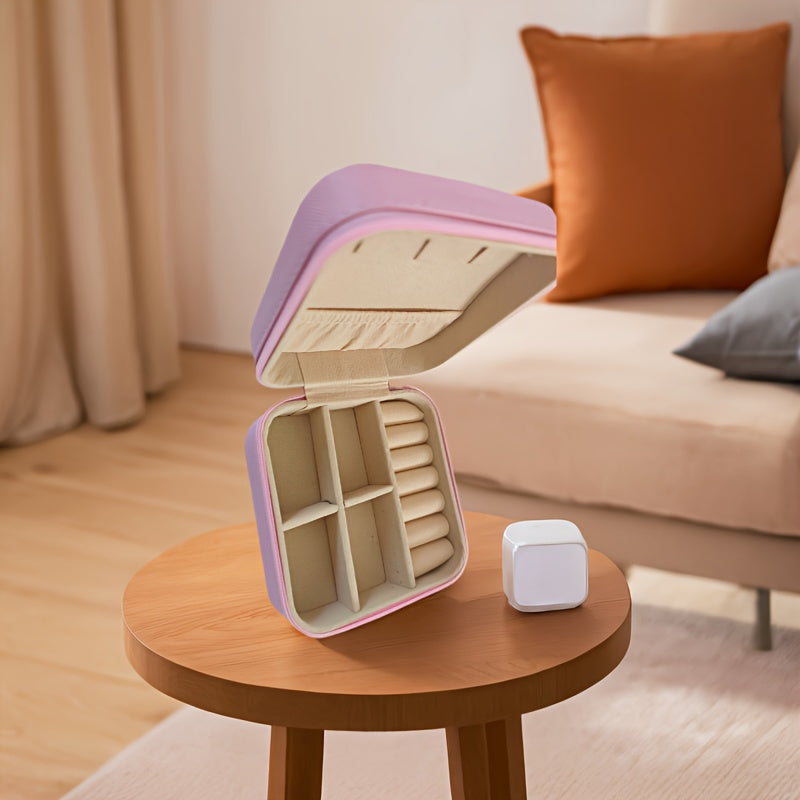 Simple Mini Portable Jewelry Box, Travel Storage Case, Multifunctional Organizer - Hiccupzz