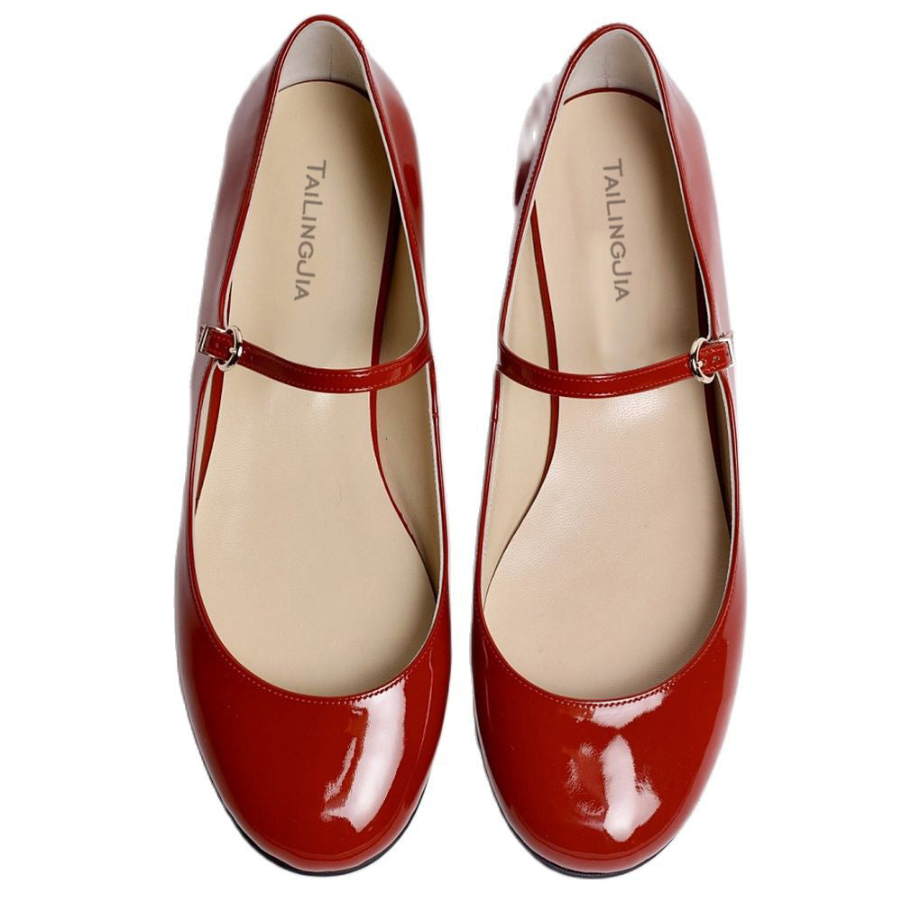 Wrist Strap Low Cut Round Head Women's Pumps - Hiccupzz