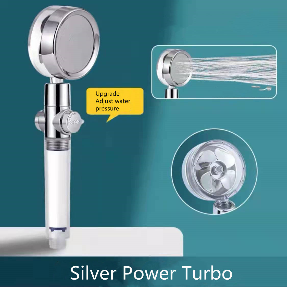 Shower Head Water flow 360 Degrees Rotating With Small Fan ABS Rain High Pressure Spray Nozzle Bathroom Accessories - Hiccupzz