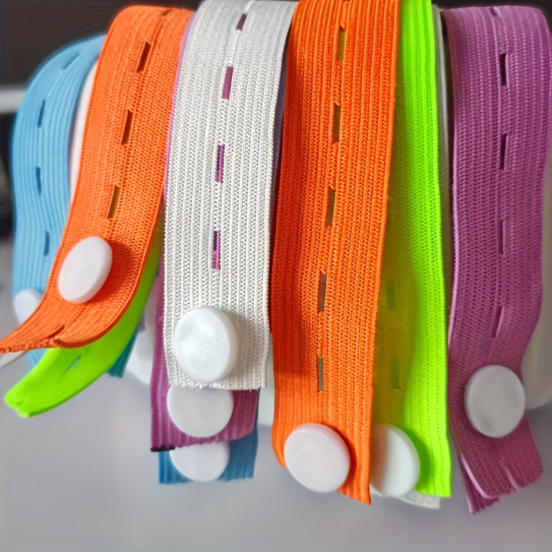 50 Pcs Elastic Storage Bands with Button Closure - Roll-Up Adjustable Clothing Organizer for Luggage, Drawers, Closets & Bed Sheets