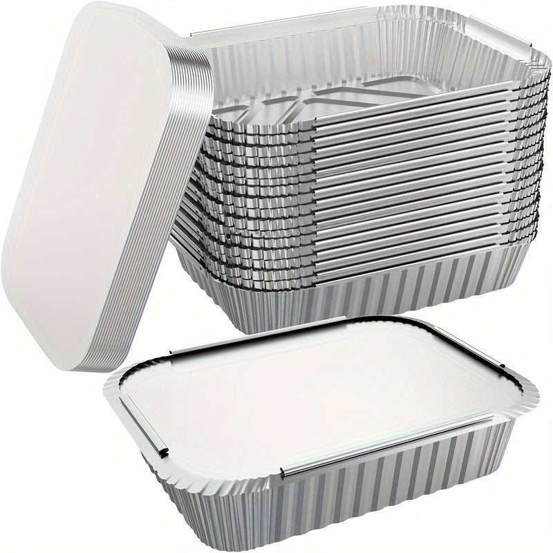 40-Pack Disposable Aluminum Foil Pans with Lids – 5.5" x 4.3" - Hiccupzz
