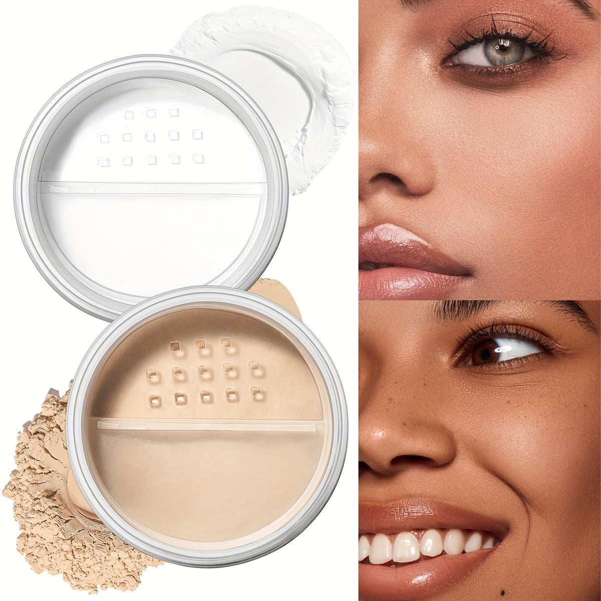 2pcs YOUNG VISION Flawless Finish Loose Powder - Translucent Setting Powder, Blurs Fine Lines & Imperfections, Lightweight, Long-Lasting, Suitable for All Skin Types, Makeup Essential - Hiccupzz