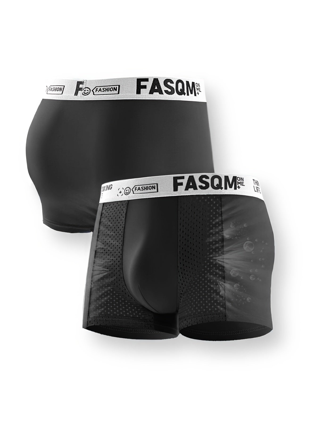 3-Pack Men's Ice Silk Breathable Mesh Boxer Briefs - Soft & Stretchy Comfy Underwear - Hiccupzz