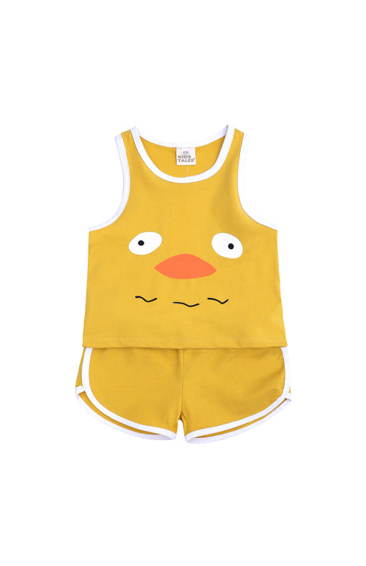 Children's Contrast Print Casual Vest Loungewear Set - Hiccupzz
