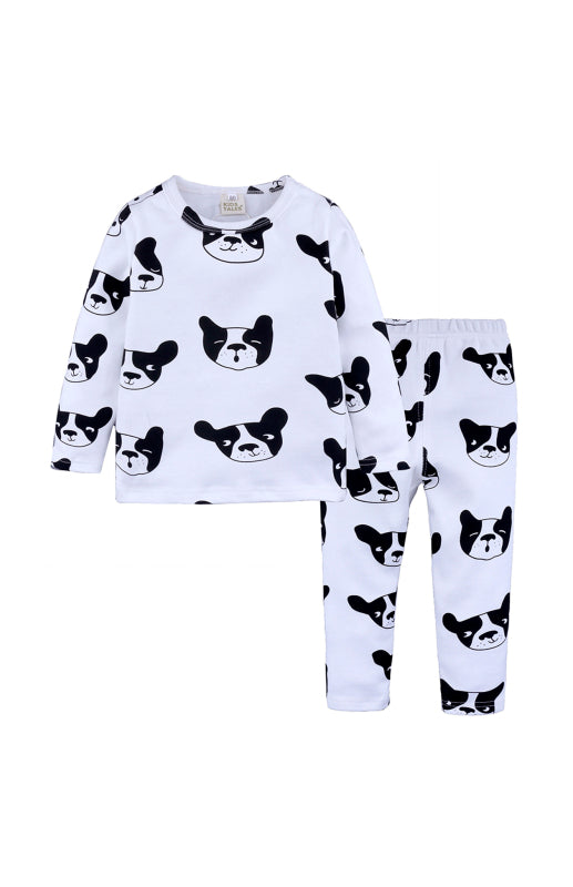 Children's Eyelash Cloud Print Brushed Children's Homewear Cotton Set - Hiccupzz