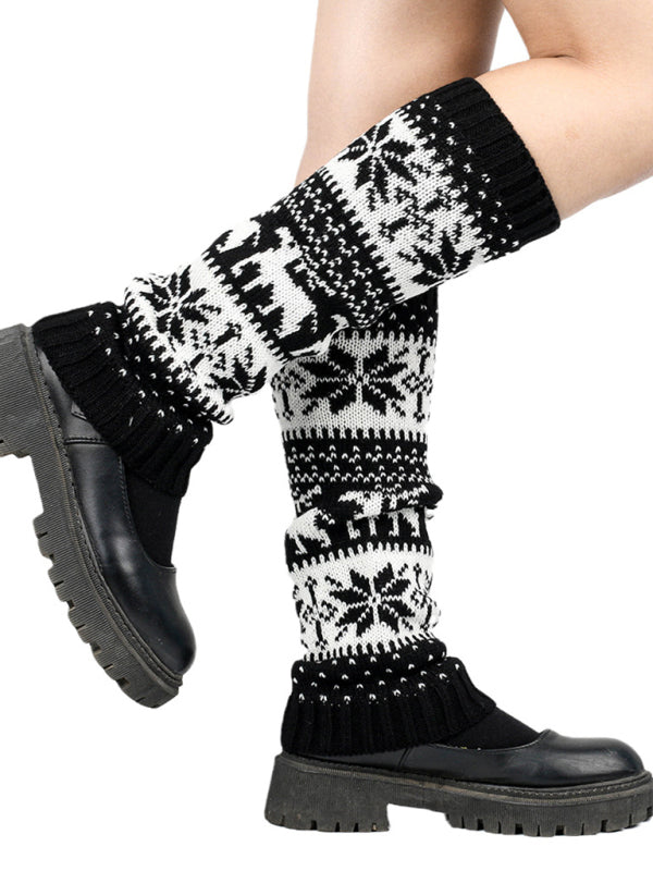 Women's Christmas Snowflake Fawn Foot Cover Pile Pile Socks - Hiccupzz
