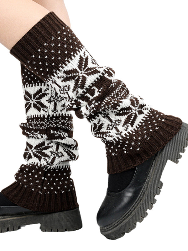 Women's Christmas Snowflake Fawn Foot Cover Pile Pile Socks - Hiccupzz