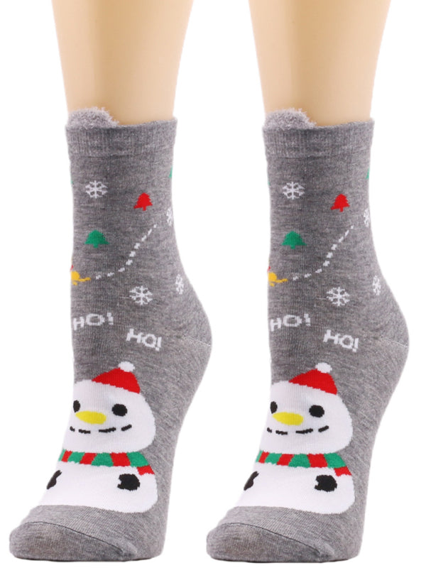 Festive Christmas Knit Snowman Socks Elasticity - Hiccupzz