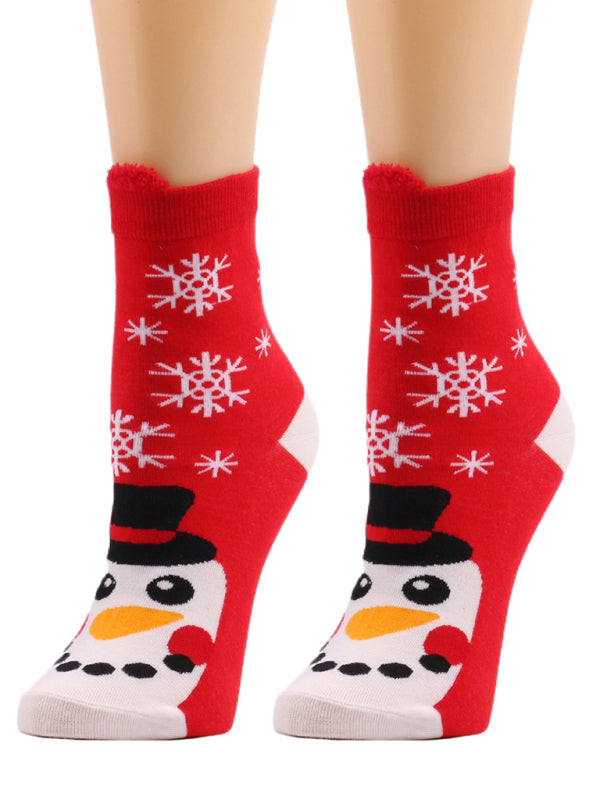 Festive Christmas Knit Snowman Socks Elasticity - Hiccupzz