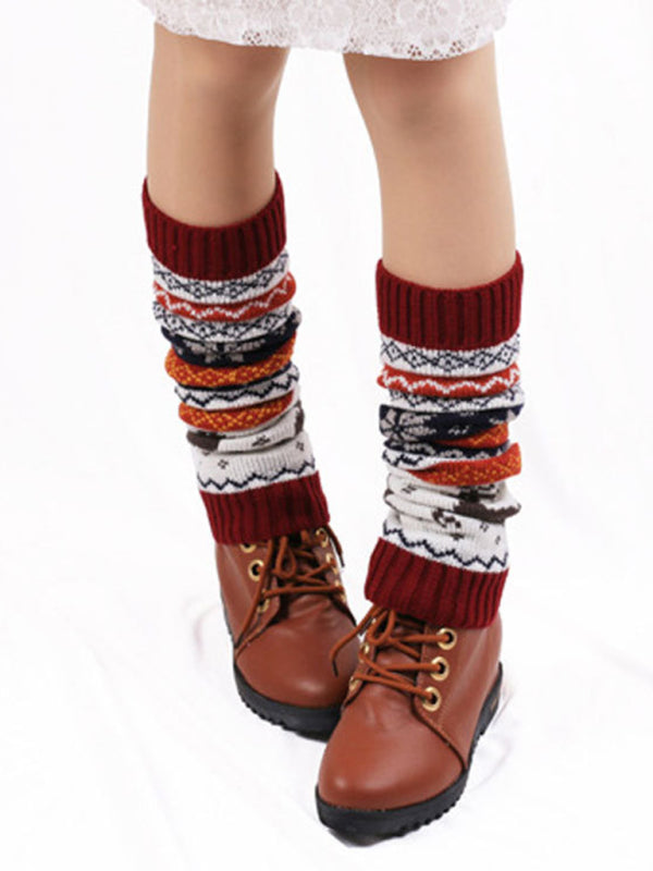 Women's Christmas Color Leg Cover Christmas Socks - Hiccupzz