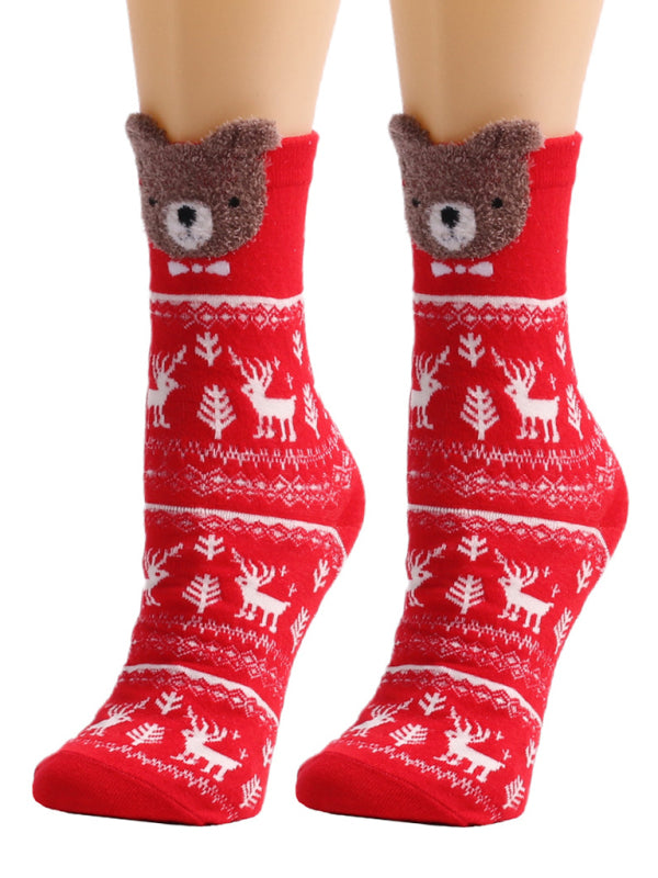 Women Festive Animal Knit Christmas Socks - Hiccupzz