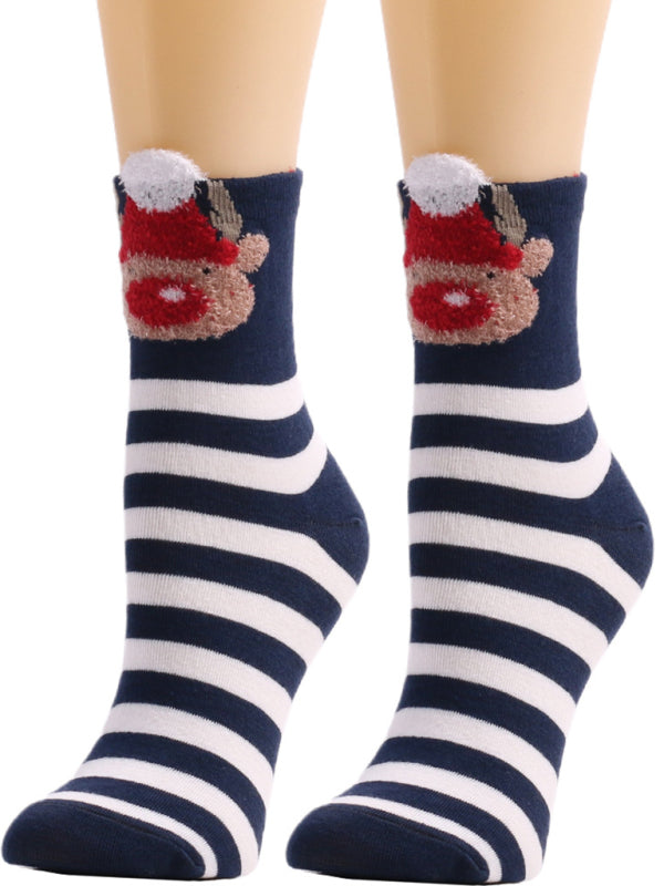 Festive Stripe Santa Christmas Socks - Hiccupzz