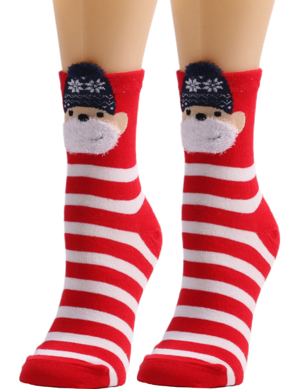 Festive Stripe Santa Christmas Socks - Hiccupzz
