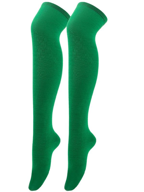 Women's Over Knee Bias Striped Christmas Socks - Hiccupzz
