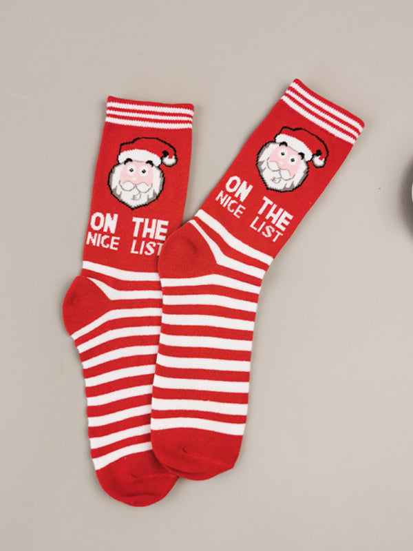 Holiday Striped Knit Women's Cotton Socks - Hiccupzz