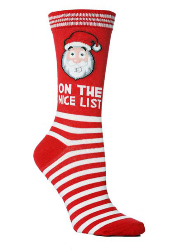 Holiday Striped Knit Women's Cotton Socks - Hiccupzz