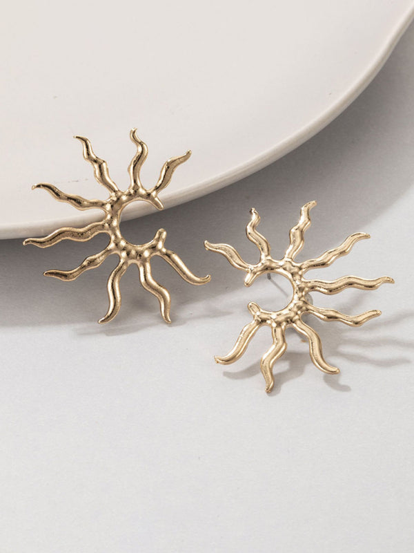 Popular Earrings Personality Geometric Sun Shape Fashion Ladies Earrings Stud Earrings - Hiccupzz