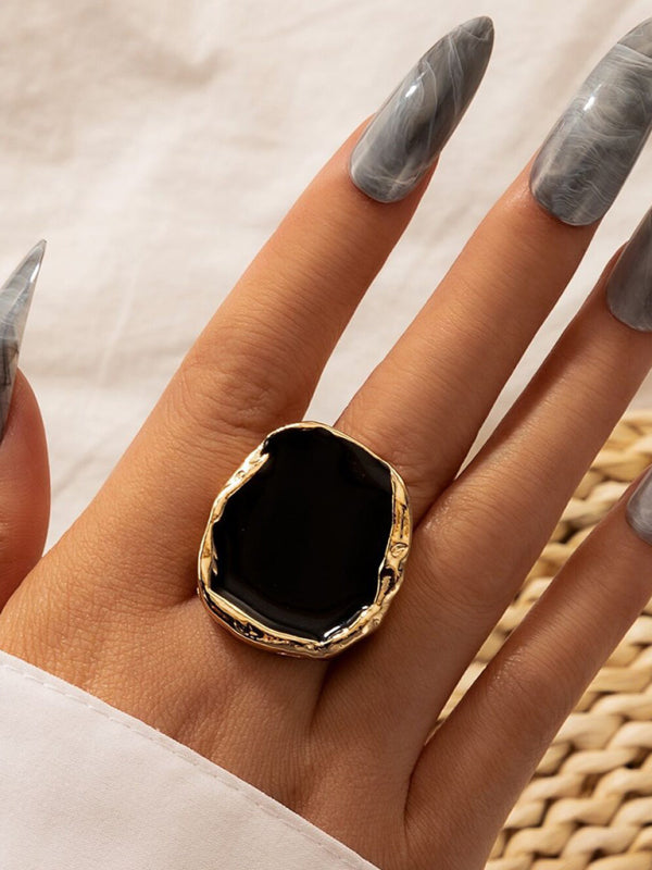 Temperament alloy irregular gold edging ring retro personality all-match hand jewelry - Hiccupzz