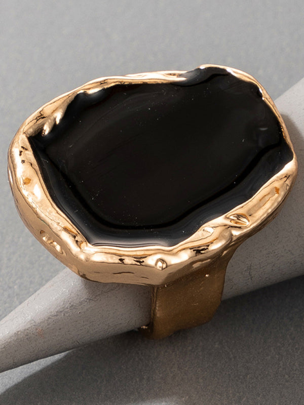 Temperament alloy irregular gold edging ring retro personality all-match hand jewelry - Hiccupzz