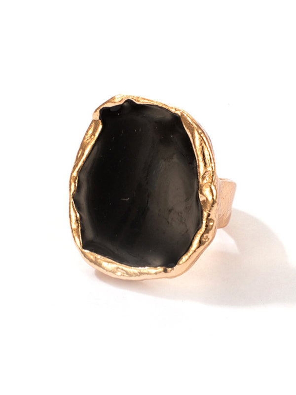 Temperament alloy irregular gold edging ring retro personality all-match hand jewelry - Hiccupzz