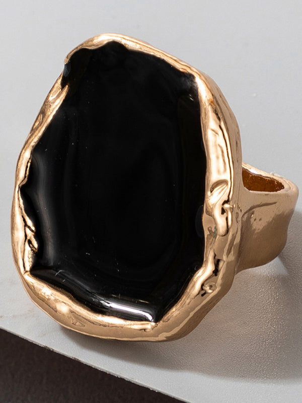 Temperament alloy irregular gold edging ring retro personality all-match hand jewelry - Hiccupzz